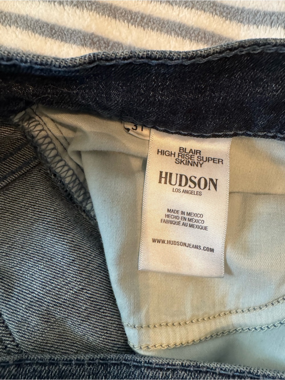Hudson Blair High Rise Super Skinny Jeans Size 31 Dark Wash - Picture 13 of 14